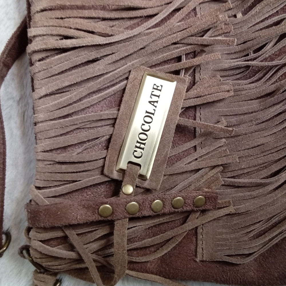 Chocolate New York Fringe Purse - Picture 4 of 8